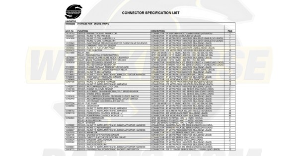 W0005550 - Harness Asm - Engine Wiring - Workhorse Parts
